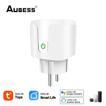 Aubess 16A Smart Plug EU WiFi Smart Socket Power Monitor Timing Приложение Tuya Smart Life Умный дом Работает с Alexa Google Home