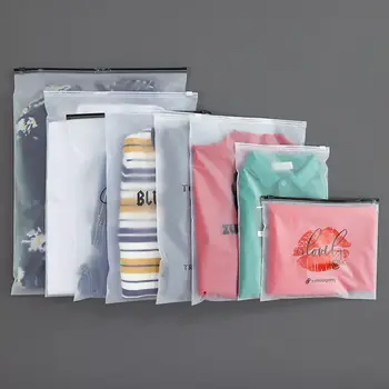 Хит продаж, Матовая прозрачная футболка на молнии, пластиковый пакет, закрывающиеся водонепроницаемые упаковочные пакеты с индивидуальным логотипом