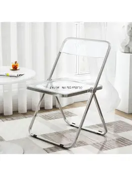 Прозрачный стул акриловый обеденный стул ins табурет модный чистый красный фото стул магазин одежды пластиковый хрустальный складной стул