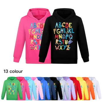 Осенняя детская одежда, толстовки с длинными рукавами, свитшоты, Модный Алфавит для девочек и мальчиков, хлопковая повседневная куртка с капюшоном в стиле хип-хоп, топы