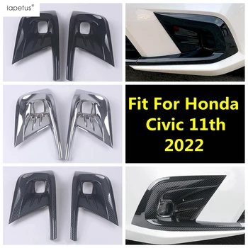 2 шт. передний бампер противотуманная фара Рамка лампы Декоративная накладка для Honda Civic 11th 2022 Автомобильный ABS хромированные аксессуары внешний комплект