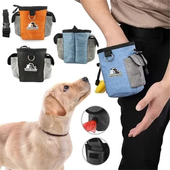 Портативная сумка для лакомств для собак Уличная сумка для лакомств для собак для дрессировки Сумка для кормления Большая вместительная поясная сумка для дрессировщика домашних животных Принадлежности для собак