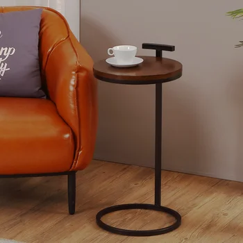 Креативный прикроватный столик в стиле ретро, круглый столик у стены В старинном чайном столике, Передвижная мебель Для гостиной, Маленькая семья