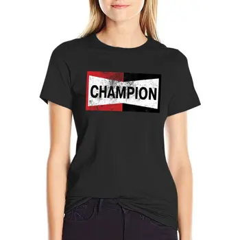 Футболка с винтажным логотипом Champion, футболка оверсайз с аниме, обтягивающие рубашки для женщин