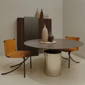 Кожаные скандинавские стулья для столовой, дизайнерские современные стулья для отдыха на открытом воздухе, мебель для гостиной от El Hogar