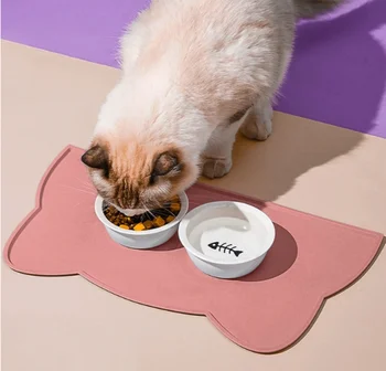 Силиконовый коврик для домашних собак и кошек с высоким выступом, Антипригарный Водонепроницаемый Коврик для кормления щенков, тарелка для кормления, Коврик для воды