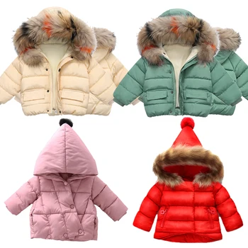 Детская верхняя одежда с капюшоном, зимняя теплая пуховая куртка для маленьких девочек и мальчиков, хлопковая куртка для девочек и мальчиков, повседневные пальто, одежда для младенцев
