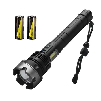 USB-перезаряжаемый мощный фонарик с водонепроницаемым ударопрочным корпусом из алюминиевого сплава для рыбалки, прогулок и кемпинга