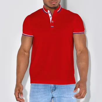 Мужская футболка с коротким рукавом, летняя спортивная футболка для гольфа, мужская однотонная рубашка поло в деловом стиле с лацканами