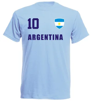 2019 Модная Мужская футболка из хлопка с круглым вырезом Argentinien 2019, футболка Kinder Sky Trikot Footballer Nr, Все 10 футболок Sporter movie