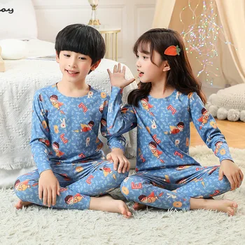 Комплекты термобелья для маленьких девочек Зимние теплые детские пижамы Одежда для мальчиков от 2 до 14 лет Детские топы и брюки Осенняя одежда для сна для подростков