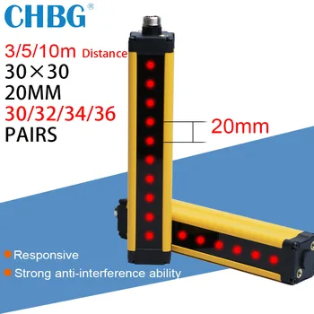 Защитная световая завеса CHBG APS30 3/5/10 М Защищает фотоэлектрический датчик зоны включения 30-36 лучей, 20 мм Защитное устройство с решеткой 24 В