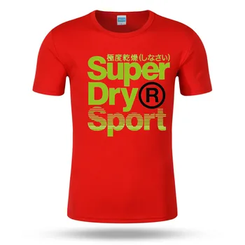 Superdry 2023, Новая повседневная летняя одежда, мужская футболка из чистого хлопка с круглым вырезом и принтом, мужская спортивная Удобная одежда с коротким рукавом, 32
