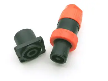 10 Комплектов оранжевых динамиков (10 шт 4-контактный штекер + 10 шт розетка) Аудиокабель для четырехжильных динамиков NL4FC