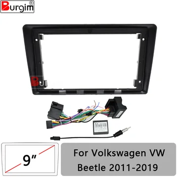 Автомобильная Радиоприемная Панель Frame Для Volkswagen VW Beetle 2011-2019 9-дюймовая Стереопанель Жгут Проводов Кабель Питания Адаптер Canbus Mount Kit