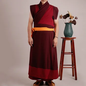 Благоприятная одежда монаха зимняя одежда монаха Ламы мужская длинная жилетка Донга утолщенная теплая одежда монаха длинная рубашка