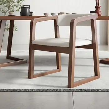 Обеденный стул из массива дерева, домашний стул, дизайнерский стул со спинкой, кресло для офисного чайного ресторана, легкое роскошное кресло