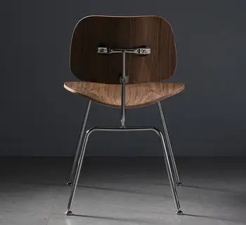 Стул из орехового дерева для столовой на ножках из нержавеющей стали, современная копия мебели для столовой ресторана среднего возраста