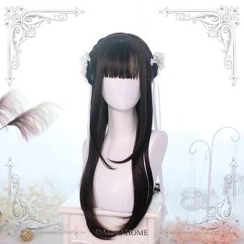 Высококачественная мягкая сестра Лолита в стиле Харадзюку, многослойный парик с прямыми волосами, косплей, костюмированная вечеринка