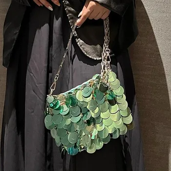 Женская блестящая сумочка, кошелек с блестками, Серебряная сумка, клатч, сумка через плечо, модные женские сумки-ведра, блестящие кошельки для девочек