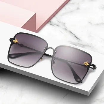 Новые модные солнцезащитные очки европейских и американских дизайнеров в ослепительной коробке в большой оправе, украшенной маленькой пчелкой