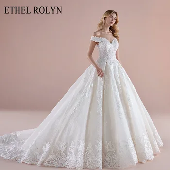 Свадебное платье Трапециевидной формы ETHEL ROLYN 2022 Princess Sweethear С Бисерными Аппликациями, Кружевные Платья Невесты С Открытыми плечами, Свадебные платья