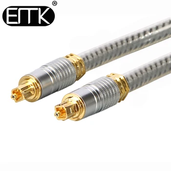 Оптический кабель EMK spdif OD 8,0 мм Золотой разъем Цифровой волоконно-оптический аудиокабель Toslink