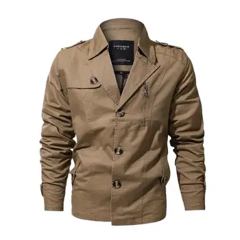 Высококачественная мужская куртка из дышащего хлопка для уличных поездок, военная куртка повседневного покроя, куртка-карго с несколькими карманами, мужская