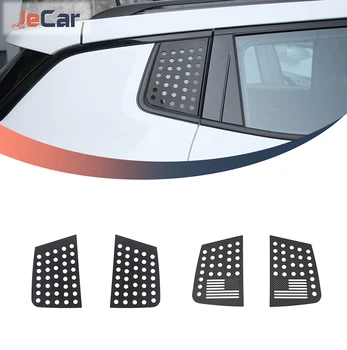 Заднее стекло автомобиля из алюминиевого сплава JeCar, Треугольное стекло, декор, наклейки, отделка для Jeep Compass 2017 up, Аксессуары для экстерьера автомобиля