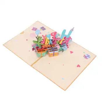 3D поздравительная открытка на день рождения, трехмерные открытки на день рождения ручной работы для взрослых и детей с биркой на конверте, поздравительная открытка на день рождения, новая