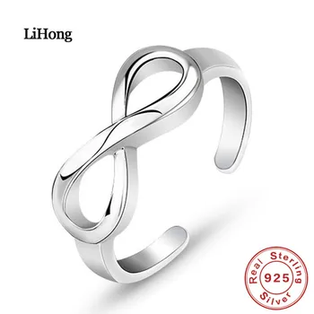 100% Серебряное кольцо 925 пробы с регулируемым серебряным кольцом Lady Double Love в подарок девушке