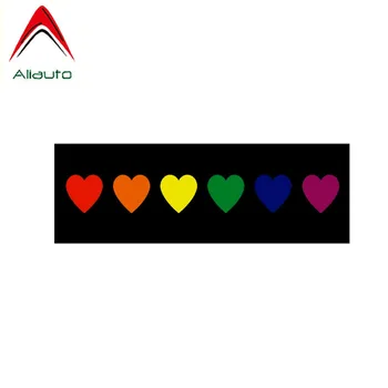 Aliauto Модная Автомобильная Наклейка Rainbow Hearts Gay Accessories Индивидуальность ПВХ Наклейка для Ford Focus Chevrolet Suzuki Smart, 5 см * 15 см