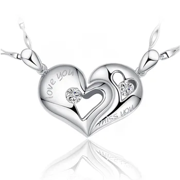 Подарок ко Дню Святого Валентина ожерелье в форме сердца для влюбленных Длина цепочки для пар 45 см ювелирные изделия