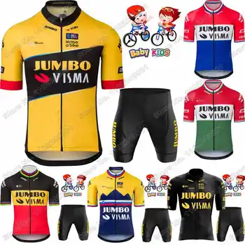 2023 Jumbo Visma Детский Комплект Из Джерси Для Велоспорта Бельгия Словения Нидерланды Велосипедная Одежда Для Мальчиков И Девочек Детские Рубашки Для Шоссейных Велосипедов Костюм