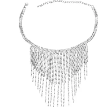 Роскошные ожерелья-чокеры с блестящими хрустальными кисточками для женщин
