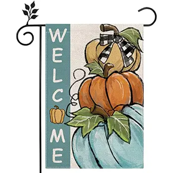 Новый Осенний Флаг Тыквенного Сада Осенний Приветственный Флаг Двора Акварельный Двусторонний Фермерский Дом Тыква Открытый Флаг Осенний Урожай