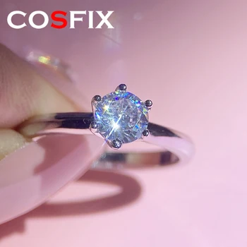 [Сверкающие кольца] Классические модные кольца с муассанитом и бриллиантами для женщин, обручальное кольцо, оригинальные серебряные обручальные кольца с бриллиантами 925 пробы