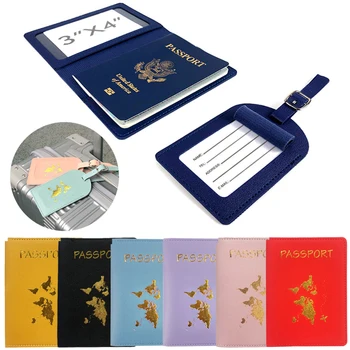 Уникальная симпатичная персонализированная обложка для паспорта с изображением карты, держатель для паспорта для пар, Унисекс, Чехол для паспорта из искусственной кожи с золотом