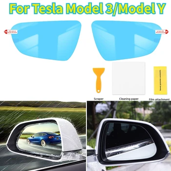 2шт для Модели 3/Y Зеркало заднего Вида Непромокаемая Пленка для Tesla Модель 3 Y 2021 2022 Анти-Туман Дальний Свет Блики Защитная Наклейка