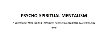 2023 Психо-духовный ментализм-Волшебные трюки