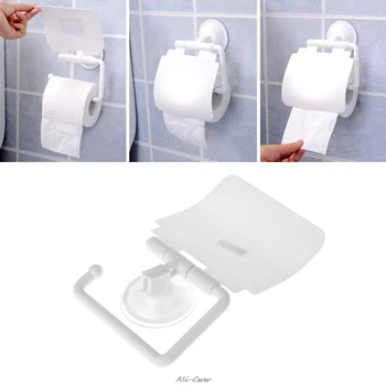 2018 Настенная Пластиковая присоска Для ванной Комнаты Держатель рулона туалетной бумаги с крышкой