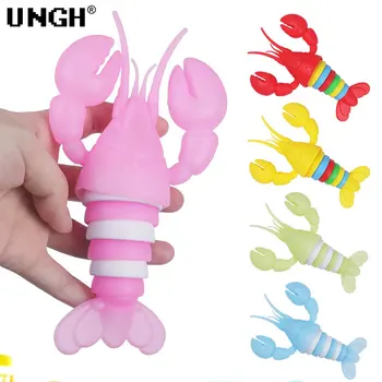 UNGH Светящаяся Антистрессовая пластиковая игрушка для снятия стресса, сжимающая запястье, Сенсорная игрушка для снятия стресса, игрушка для детей и взрослых в виде пули лобстера