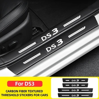 Для DS DS3 DS4 DS5 DS6 DS7 Performance Автомобильные наклейки с текстурой из углеродного волокна Наклейка на порог автомобиля Защита порога автомобиля