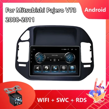 Android 11 Carplay Автомагнитола Для Mitsubishi Pajero V73 2008-2011 Авто Мультимедийный Видеоплеер GPS Навигация Зеркальная Ссылка OBDII