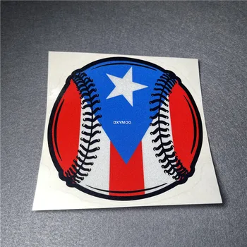 Наклейка на автомобиль Флаг Пуэрто-Рико Бейсбол Пуэрториканский Мотор Авто Наклейки на заднее стекло грузовика Отделка экстерьера автомобиля