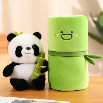 Детская имитация Панды с бамбуковыми плюшевыми игрушками, мягкие игрушки, кукла-подушка 