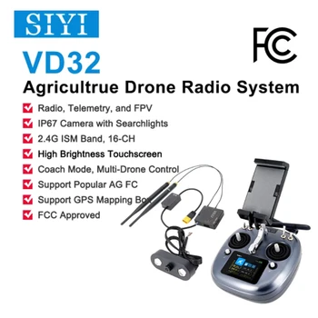 Пульт дистанционного управления видеопередатчиком SIYI VD32 с камерой FPV для распыления в сельском хозяйстве, 16 каналов, 2,4 Г, Дальность действия 2 км, Одобрен FCC