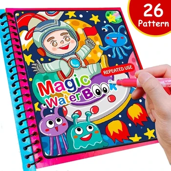 Игрушки Монтессори, Волшебная книга для рисования водой, Многоразовая Книжка-раскраска, Игрушки для рисования, Сенсорная игрушка для раннего развития детей
