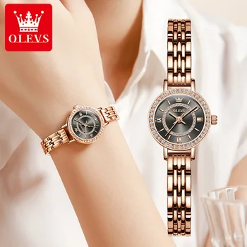 OLEVS 5508 Водонепроницаемые Модные Женские Наручные Часы Кварцевые Супертонкие Высококачественные Часы с Ремешком из Нержавеющей Стали для Женщин Relógio