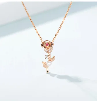 Твердый 14K Розовое Золото Цвет Рубиновый Ювелирный Кулон Ожерелье для Женщин Изысканные Ожерелья Mujer Драгоценный Камень 14K Подвески Из Розового Золота Bizuteria